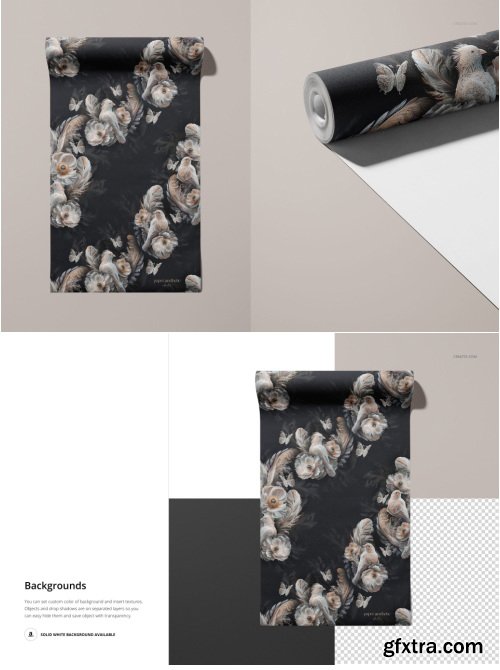 Creatsy - Non-woven Vinyl Wallpaper Mockup Set v.3 - 1181671765