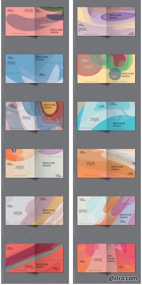 Brochure Cover Layout With Abstract Overlapping Pastel Transparent Shapes 2 38xAI