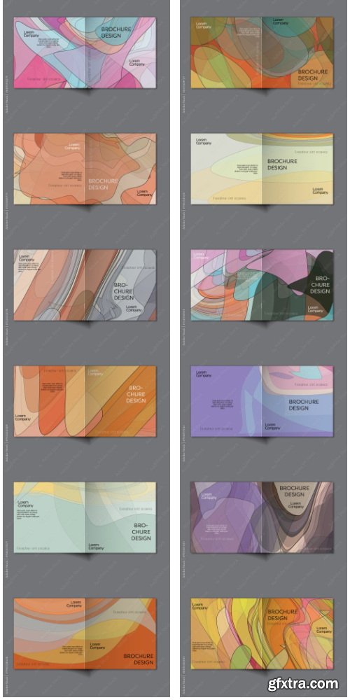 Brochure Cover Layout With Abstract Overlapping Pastel Transparent Shapes 2 38xAI