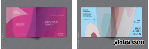 Brochure Cover Layout With Abstract Overlapping Pastel Transparent Shapes 2 38xAI