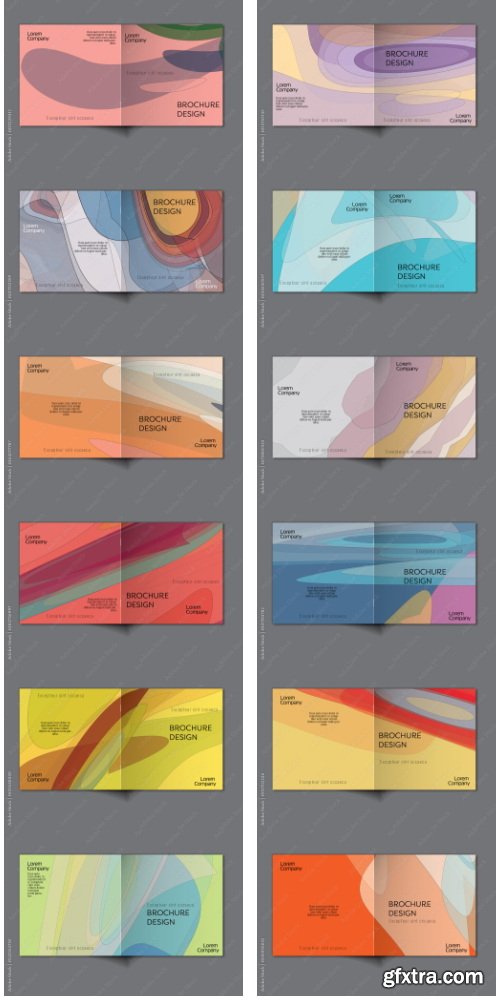 Brochure Cover Layout With Abstract Overlapping Pastel Transparent Shapes 38xAI