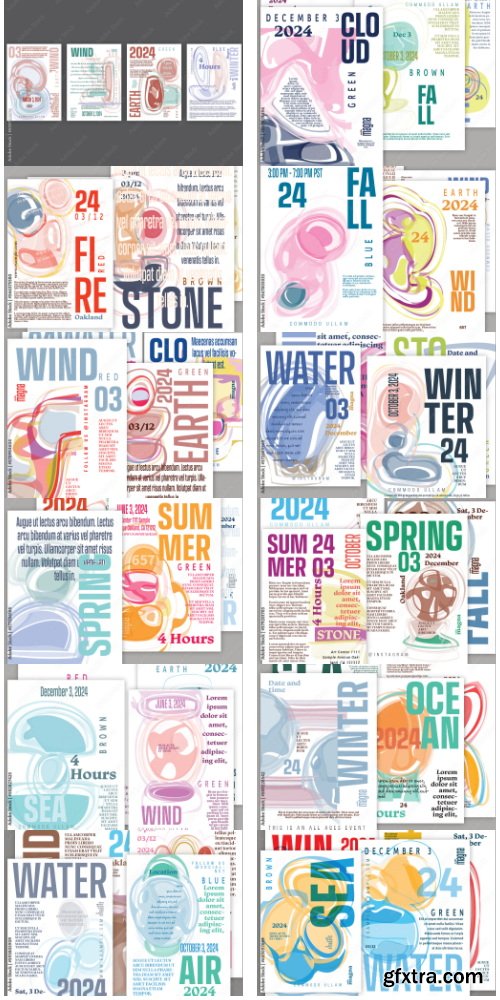 A4 Flyer Art Event Layout With Abstract Watery Shape And Typography Overlay 29xAI