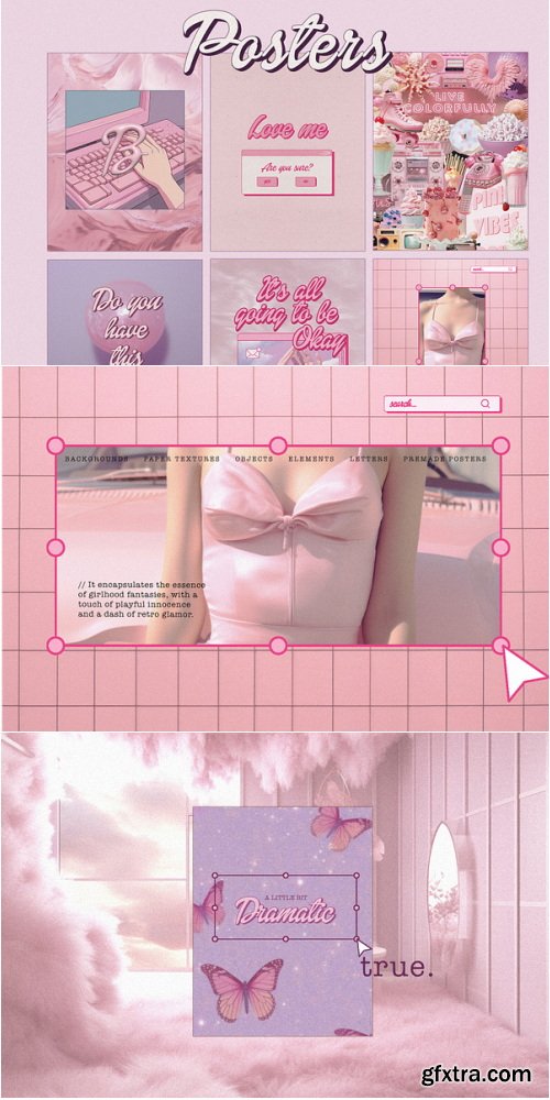 CreativeMarket - Barbiecore. Graphic pack - 26693937