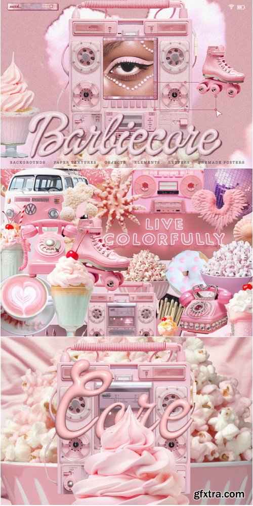 CreativeMarket - Barbiecore. Graphic pack - 26693937