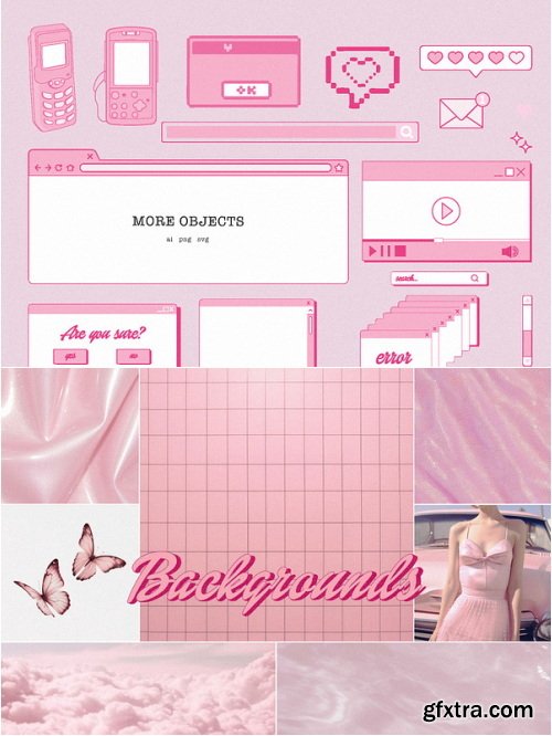 CreativeMarket - Barbiecore. Graphic pack - 26693937