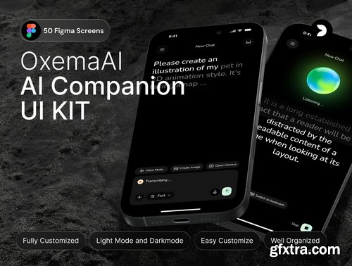 Ui8.net - Oxema – AI Companion Mobile UI Voice & Chat