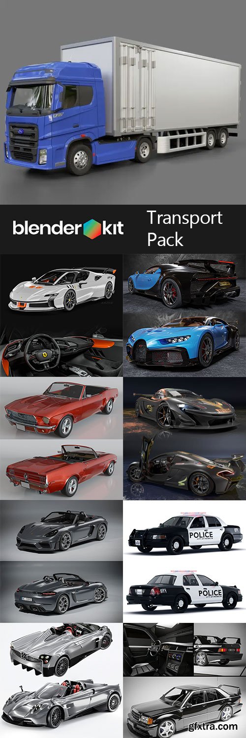 BlenderKit - Transport Pack 120xBlend