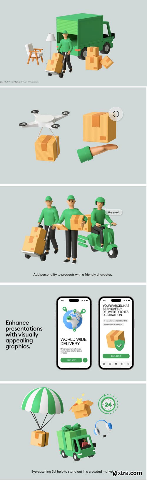 Wannathis - Delivery 3D illustrations