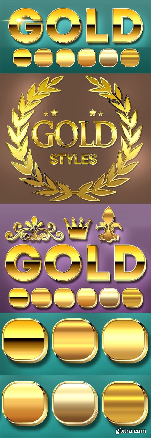 6 Gold Styles for Photoshop