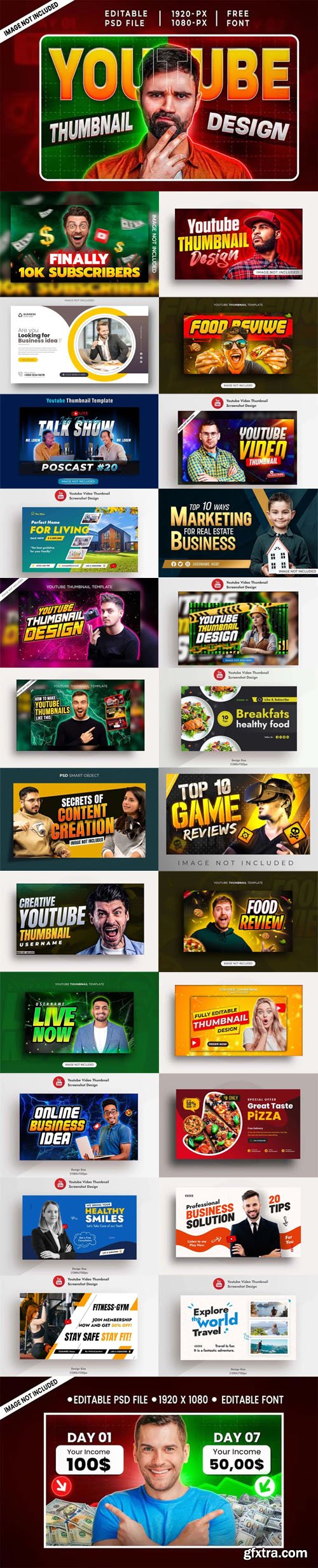25+ Creative YouTube Thumbnail PSD Templates