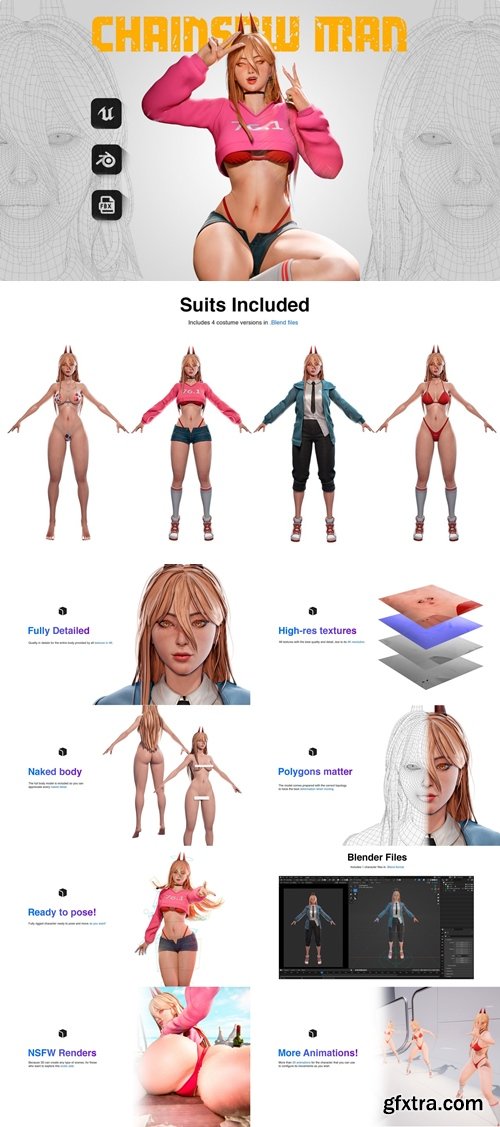 Artstation - POWER - CHAINSAWMAN - Game Ready 3D model