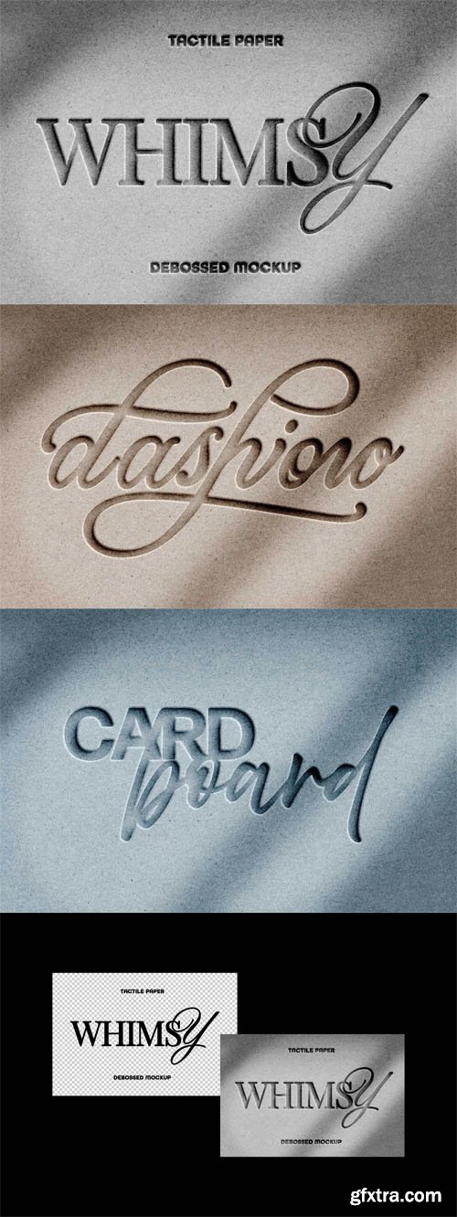 Tactile Paper Debossing PSD Mockup Template