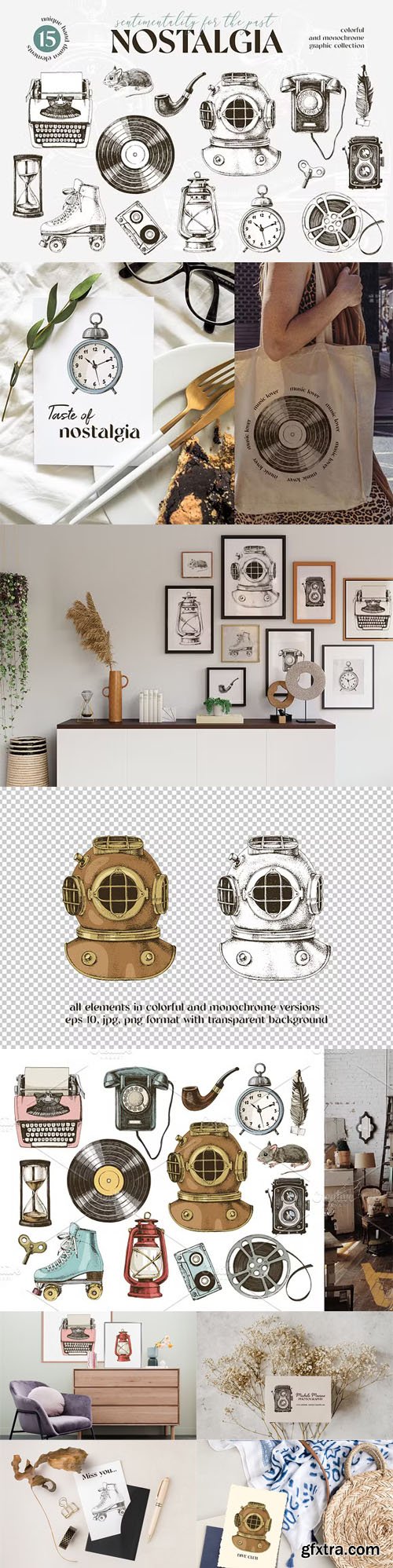 Nostalgia - Vintage Objects Vector Set