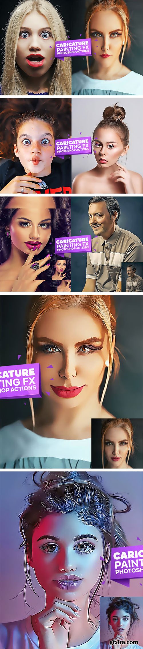 Caricature Painting Fx Action for Photoshop
