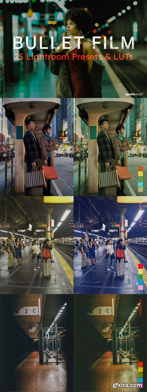 Bullet Film - 25 Mobile & Desktop Lightroom Presets and LUTs Bullet Film - 25 Mobile & Desktop Lightroom Presets and LUTs