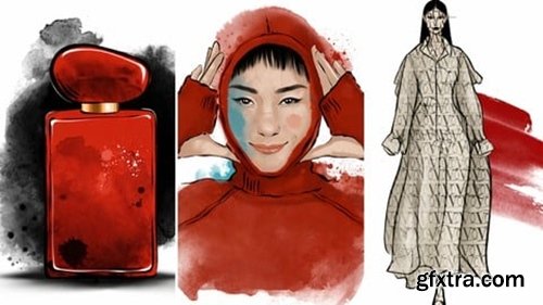 Udemy - Fashion sketch with custom brushes in Procreate