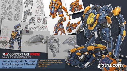 Concept Art Forge - Transforming Mech Design in Photoshop and Blender