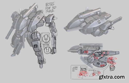 Concept Art Forge - Transforming Mech Design in Photoshop and Blender