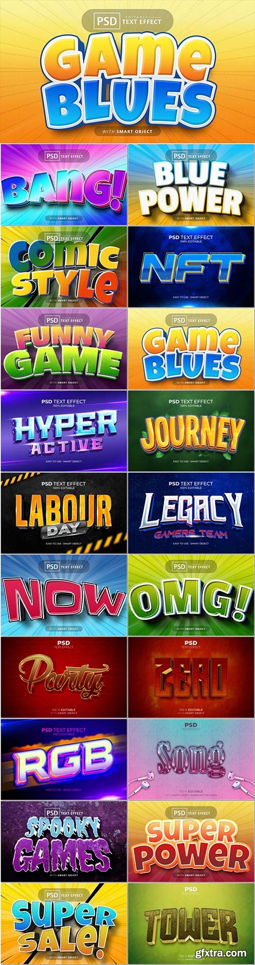 20 Psd text effect set vol 3
