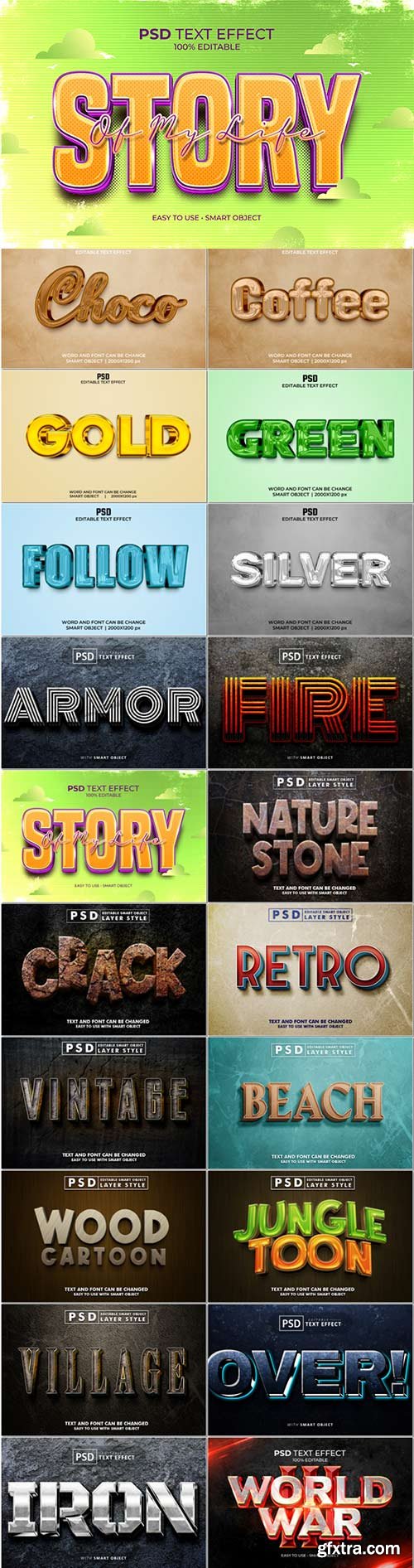 20 Psd text effect set vol 4