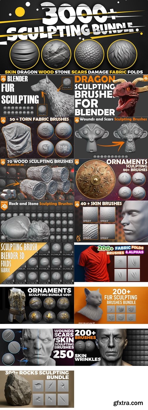 SuperhiveMarket - 3000+ Blender Sculpting Brushes. Asset Browser - [03.01.2026 Update]