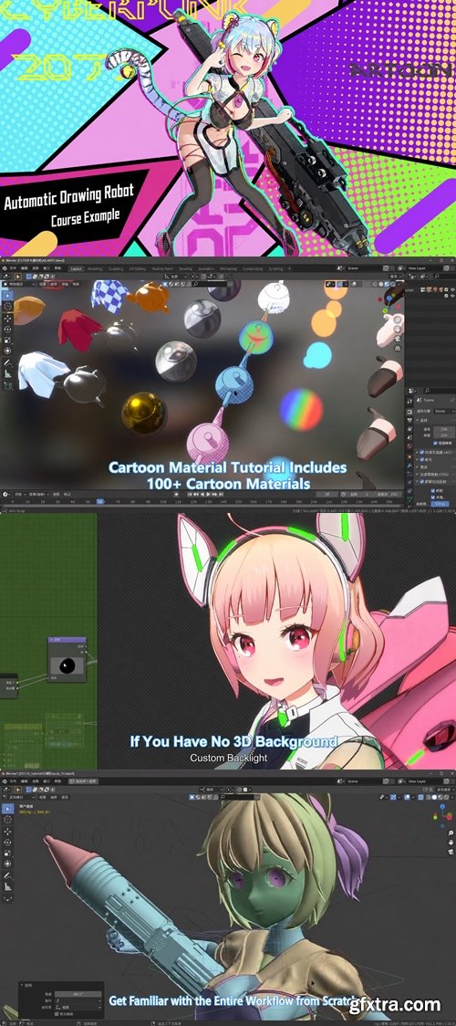 Yiihuu - Blender 3D to 2D Original Character Creation Workflow