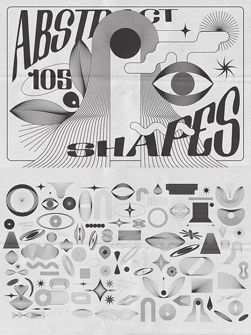 Abstract Boho Linear Vector Shapes 105xEPS 7320531
