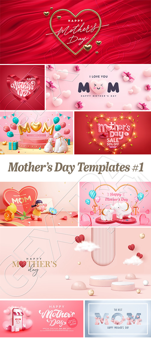 Mother's Day Templates #1, 28xAI