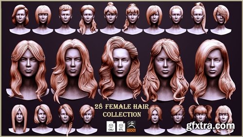 ArtStation - 28 Female Hair Collection ZTL