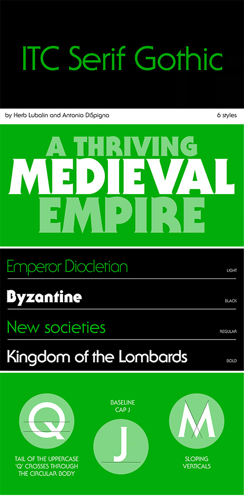 ITC Serif Gothic - 6 Styles Font Family