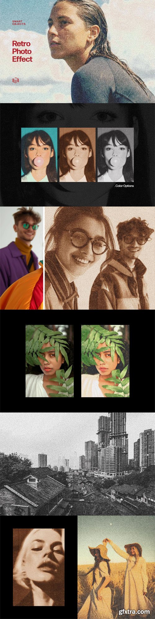 Retro Photo Effect Template for Photoshop