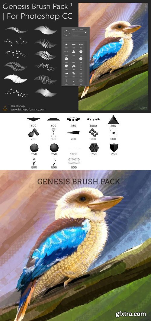Genesis 3D Shape Digital Painting Brushes for Photoshop