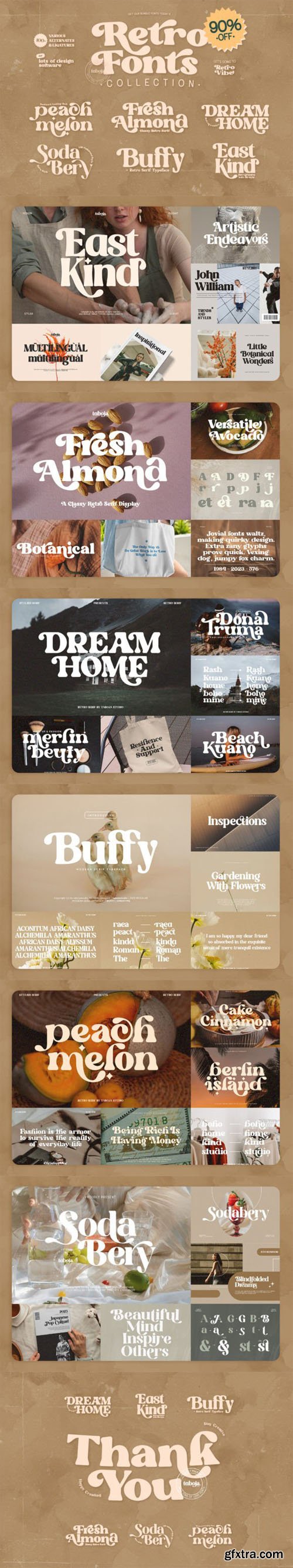Retro Fonts Collection Font - 6 Premium Fonts Retro Fonts Collection Font - 6 Premium Fonts