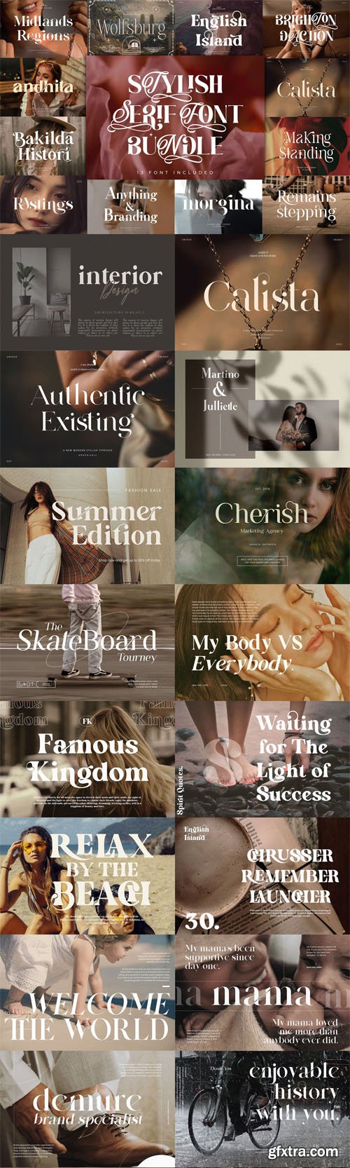 New Stylish Serif Font Bundle - 13 Premium Fonts