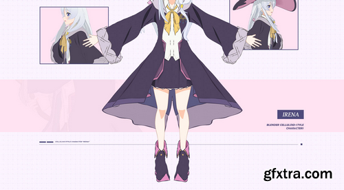 Yiihuu - Blender Cel-Style Character Irena D-to-2D Modeling and Rendering Workflow