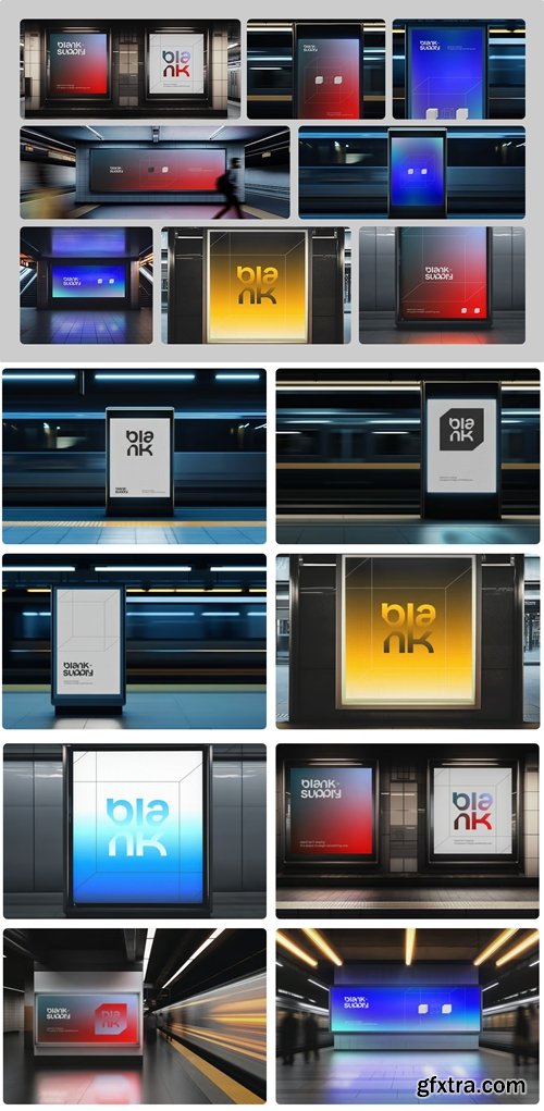 MockupCloud - 10 Subway Screen Mockup Bundle [B3]