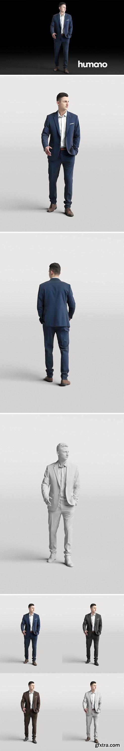 Humano Elegant business man in a suit walking 0102 3D model Humano Elegant business man in a suit walking 0102 3D model