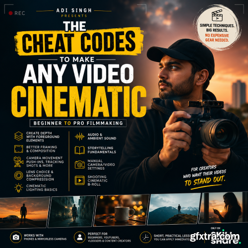 Skillshare - The CHEAT CODES to Make ANY Video Cinematic (Beginner to Pro Filmmaking)
