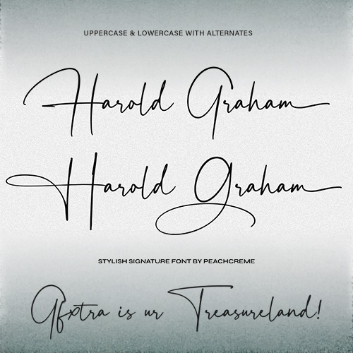 Harold Graham Signature Font 15413409