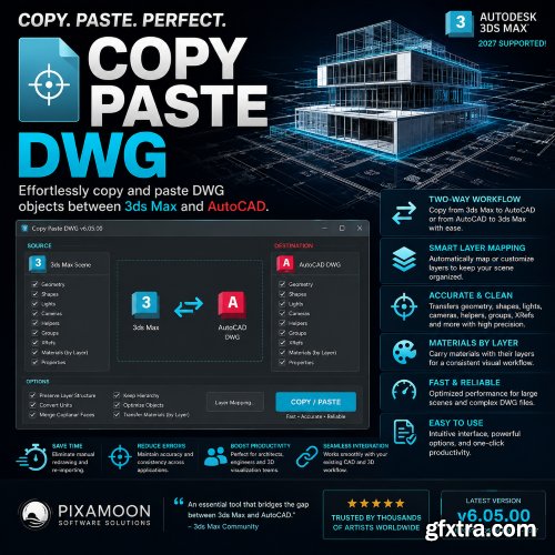 Pixamoon - Copy Paste DWG v2.00.00 for 3ds Max