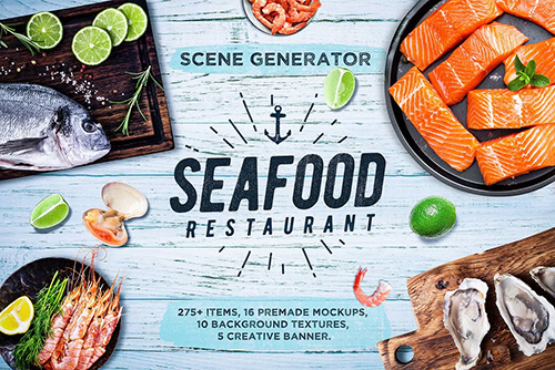 Seafood Scene and Mockup Creator 3738217 Seafood Scene and Mockup Creator 3738217