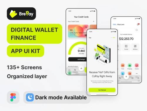 'BrePay - Digital Wallet Finance App UI Kit' 'BrePay - Digital Wallet Finance App UI Kit'