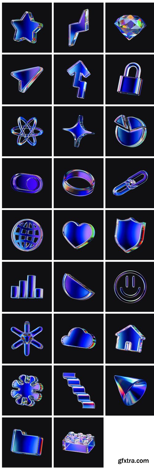 Wannathis - Dispersed glass 3d illustrations