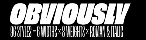 Obviously - 96 Styles Super Font Family Obviously - 96 Styles Super Font Family