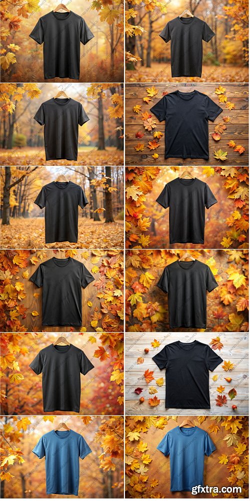 CreativeFabrica - Autumn T-Shirt Mockup Bundle
