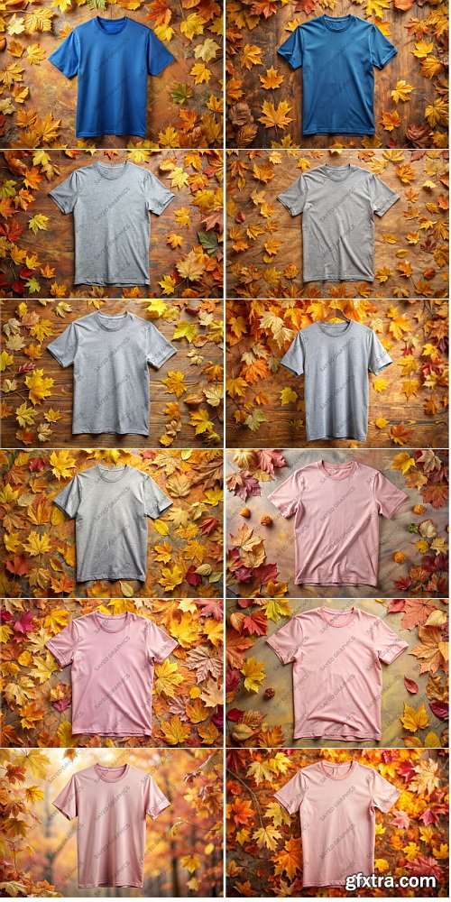 CreativeFabrica - Autumn T-Shirt Mockup Bundle