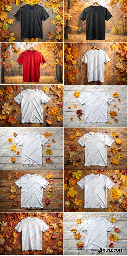 CreativeFabrica - Autumn T-Shirt Mockup Bundle