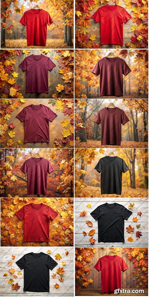 CreativeFabrica - Autumn T-Shirt Mockup Bundle