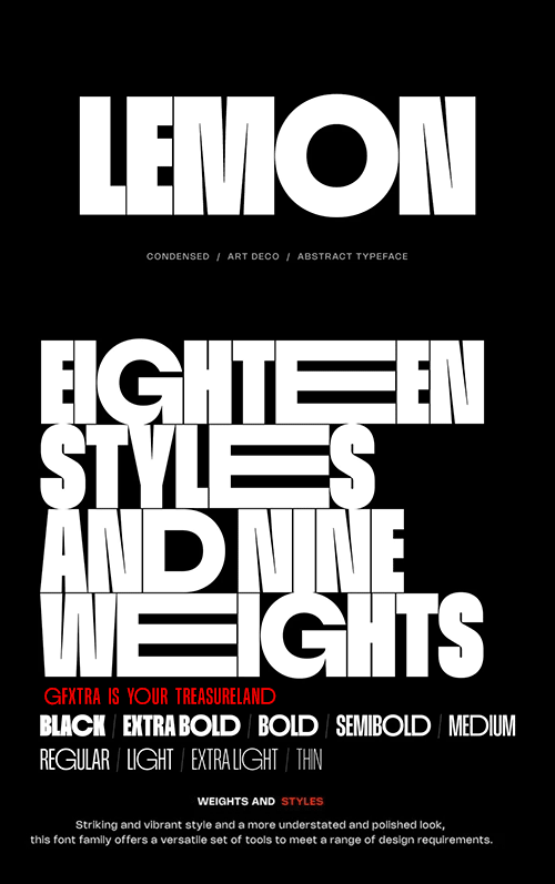 Lemon Typeface - 18 Styles & Variable