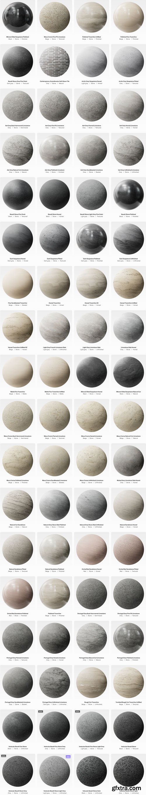 Superellipse Stone Textures Collection